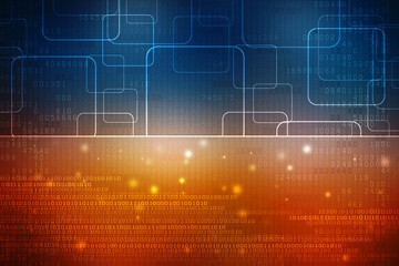 2d illustration Abstract futuristic electronic circuit technology background
