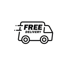 Car delivery line icon isolated on white background