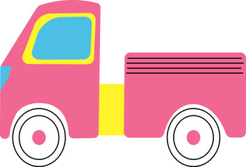 doodle truck on white background isolated, vector