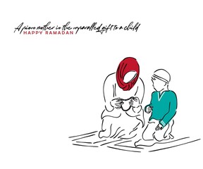 mother and kid praying