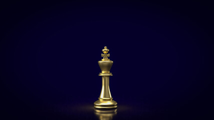 Gold king chess for business concept 3d rendering