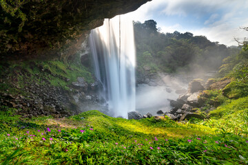 K50 Waterfall, also known as Hang En, is a tourist destination that still retains its wild features...