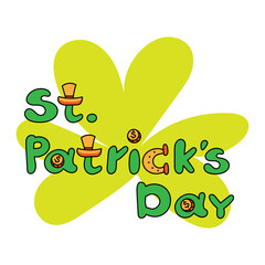Color vector doodle lettering st patrick's day