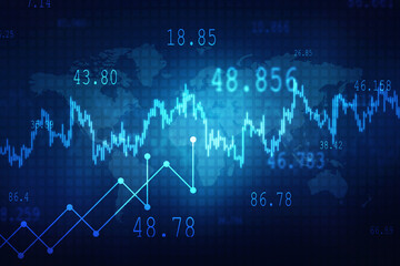 2d rendering Stock market online business concept. business Graph 