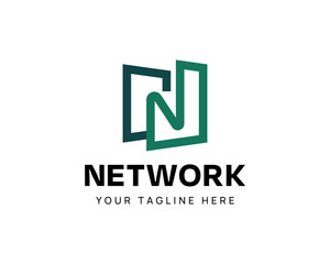 Fototapeta premium Abstract and Minimalist N Letter Logo Design