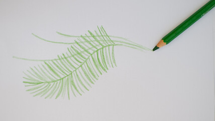 green colored drawing of a small child's hand