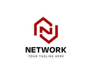 Minimalist N Letter Logo with House Shape