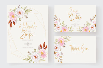 floral ornament wedding invitation card illustration