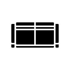 sofa two sections top view glyph icon vector illustration