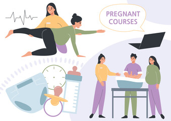 Pregnant Courses Collage