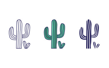 Naklejka na ściany i meble Cactus plant vector icon