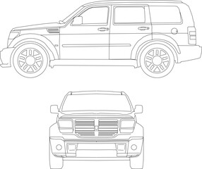 Vector illustration sketch of 4wd adventure car