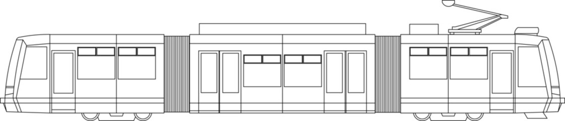 Vector sketch illustration of modern electric train trem