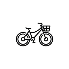 Fototapeta premium Bicycle line icon isolated on white background