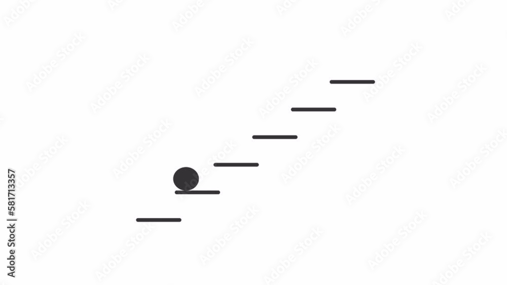 Fototapete animated climbing ladder loader. bouncing ball. simple black and white loading icon. 4k video footag