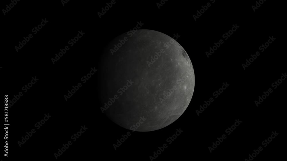 Wall mural the moon in space rotating realistic 3d animation