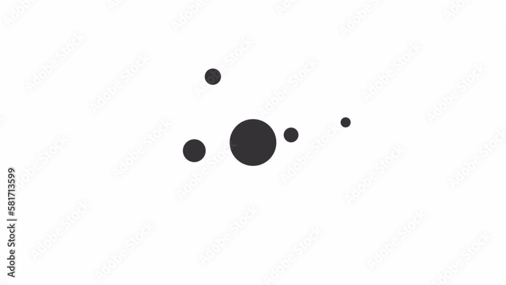 Fototapete animated random dots spin loader. rotating in circle. simple black and white loading icon. 4k video 