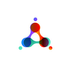 Scientific logo, abstract color bubbles