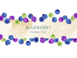 古い紙とブルーベリーのフレームイラスト素材