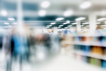 Background of abstract blurred and out of focus department store interior. Generative AI