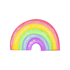 Obraz premium Cute rainbow color abstract paint on white background