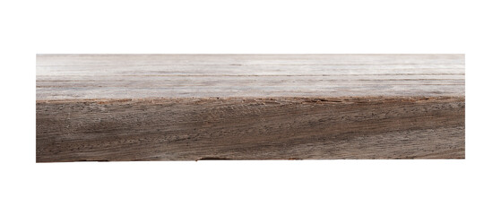 Old wood plank with texture isolated on white background.