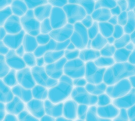 Blue water pool background texture. Overhead view on swimming pool. Summer blue aqua swiming surface pattern. Summer abstract blue waves