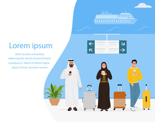 Muslim People Sea Port Cruise Tourist Travel Check