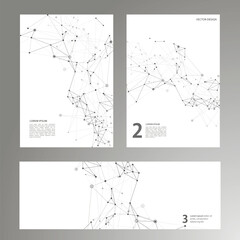 Brochure template layout design. Abstract geometric background with connected lines and dots. Technology polygonal cover