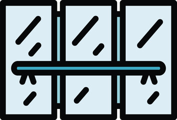 Pilates studio icon. Outline pilates studio vector icon for web design isolated on white background color flat