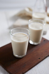 Fresh milk on white background