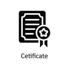 certificate  Vector   solid Icons. Simple stock illustration stock