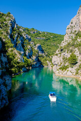 Gorges Du Verdon lake of Sainte Croix, Provence, France, Provence Alpes Cote d Azur, turquoise lake...