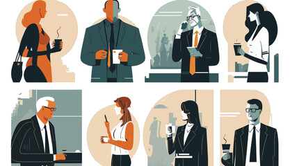 Vector illustration of a business people