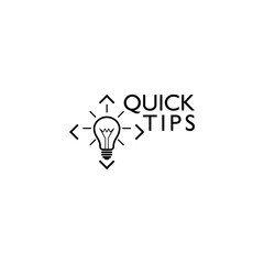 Quick tips, helpful tricks logo icon isolated on white background