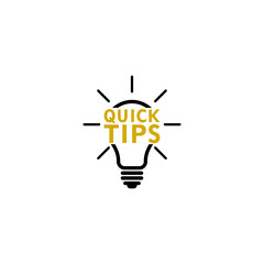 Quick tips, helpful tricks logo icon isolated on white background
