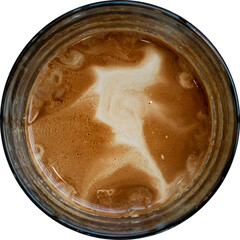 isolate a glass of coffee on white background