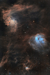 Flaming star & Tadpoles nebula