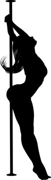 Pole Dancer Woman Silhouette