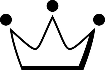 Black crown drawing icon outline PNG