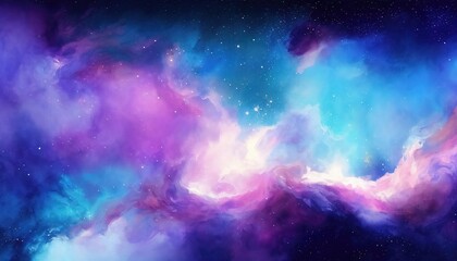 Watercolor space background texture, violet blue backdrop