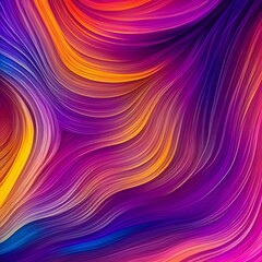 Abstract colorful background; stripes or lines in waveforms; blue, purple and orange colors. Generative AI