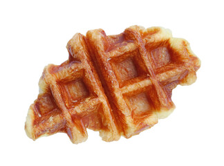 Croffle, a Popular Puff Pastry Made by Baking Croissant Dough with Waffle Pan on transparent background, PNG file