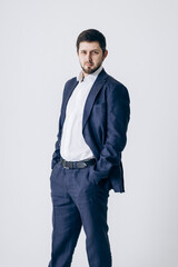 Portrait of a man in a business suit and white shirt