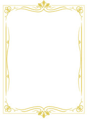 Decorated Gold Frame Illustration, 골드 프레임 액자 틀 