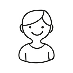 Obraz na płótnie Canvas Hand drawn male avatar icon. Vector illustration, doodle style. 
