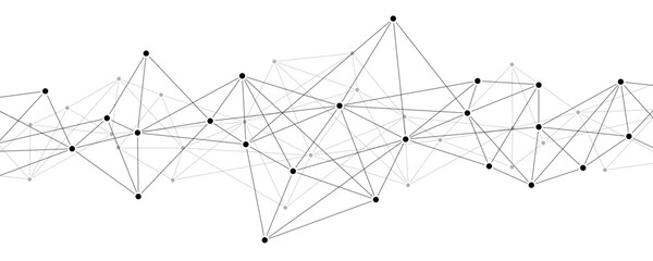 Polygon structure network technology connect lines and dots background template.
