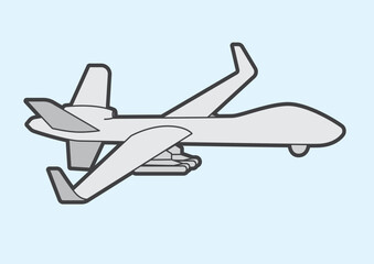MILITARY DRONE - VECTOR ILLUSTRATOR ON WHITE BACKGROUND - VECTOR_T400 : 581727565