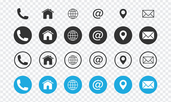 Web icon set. Website set icon, Contact As Flat Icon Solid style, isolated, Business card icon set, easy to change color and size, 