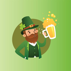 Leprechaun St. Patrick's Character Logo